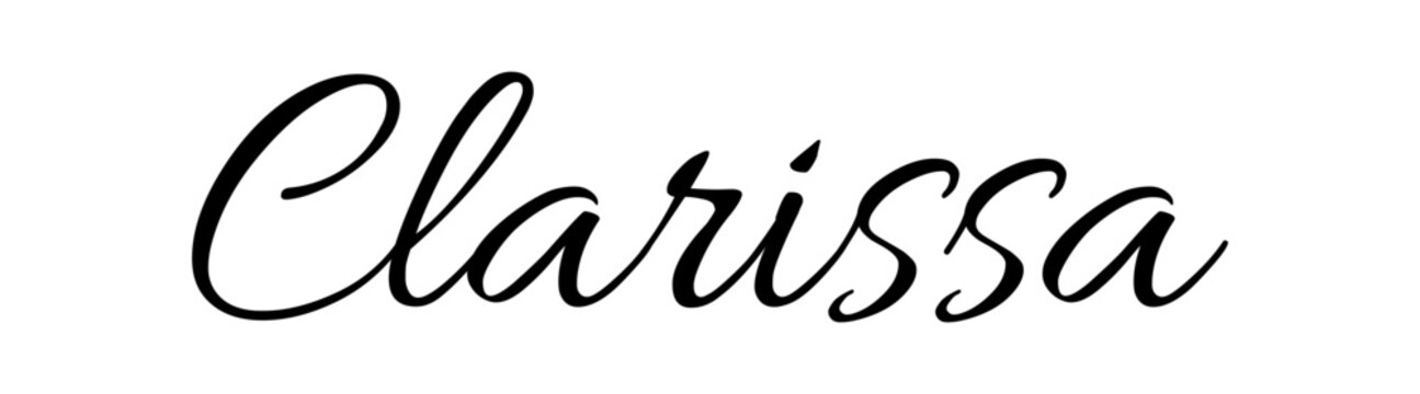 Clarissa - black color - female name - ideal for websites, emails, presentations, greetings, banners, cards, books, t-shirt, sweatshirt, prints, cricut, silhouette,	