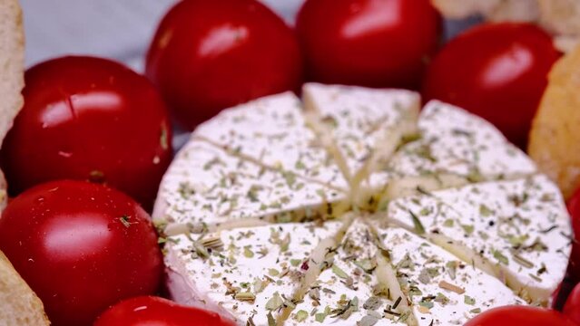 tomatoes slices of cheese and white bread close-up