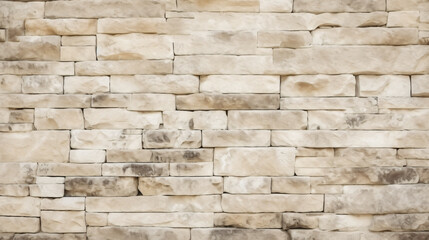 Obraz premium Cream and white brick wall texture background, wall, stone, brick, texture, pattern, architecture, rock, block, construction, building, surface, old, material, rough, backgrounds, cement, textured