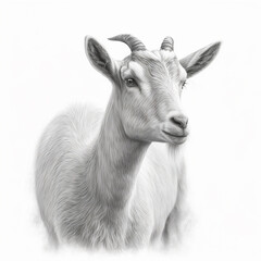 Obraz premium Pencil sketch artwork cute goat animal drawing image