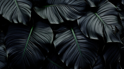 Obraz premium Hojas de plantas con tonalidades oscuras para utilizar como fondo de pantalla