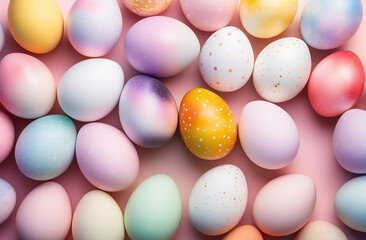 Fototapeta na wymiar Easter Eggs in watercolors pastel colors