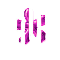 White symbol with thin purple vertical straps