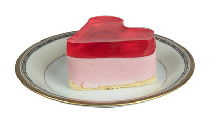 ciastka z czerwoną galaretką i owocami w kształcie serca z okazji święta walentynek