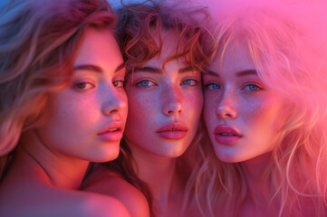 Naklejka premium International Women's Day: Enigmatic Beauty in Hues of Passion 