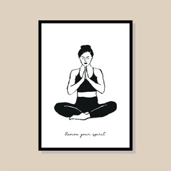 Abstract print poster design template. Hand drawn minimal design for wallpaper, wall decor, print, postcard, cover, template, banner.