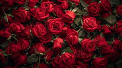 floor of red roses, close up, love, valentine, background , bunch