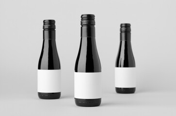Small red wine bottle mockup. Burgundy, alsace, rhone shape.