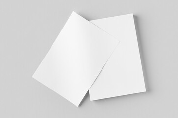Cv, resume, letterhead, invoice mockup. Stack of A4 papers on a grey background.