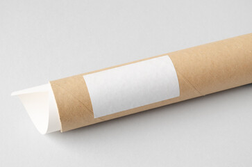 Cardboard mailing, shipping tube mockup.