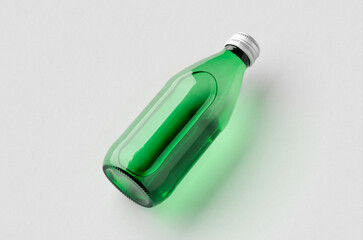 Water bottle mockup. Green glass.