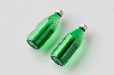 Water bottle mockup. Green glass.
