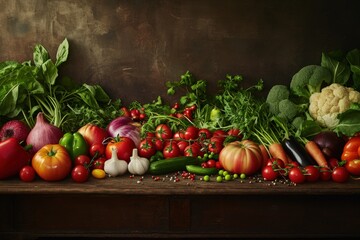 Variety of Fresh Vegetables on a Table