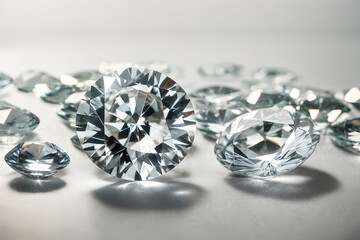 Polished diamond with a white background