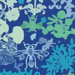 Oil painting and various flowers, birds, roses, peonies, beautiful wedding illustrations