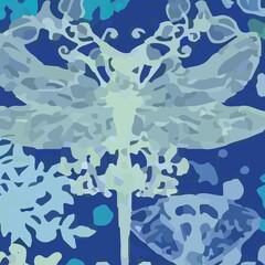 Oil painting and various flowers, birds, roses, peonies, beautiful wedding illustrations