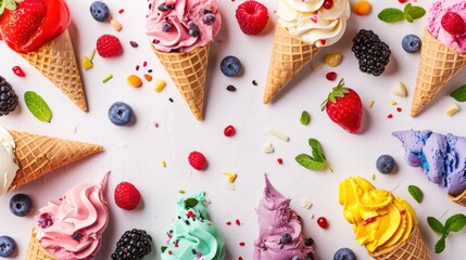 Delicious and colorful Gelato background