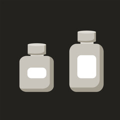 Medication jars of different sizes and volumes. Vector