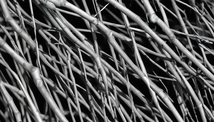 Black and white tree branches net background 