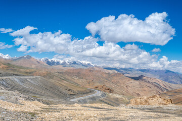 Tso Momriri, a high-altitude lake in the Himalayas, Ladakh, mountain lake, India