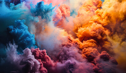 Fototapeta na wymiar Smoke bomb, color explosion, vivid background smoke, fog and dust of colorful shades.