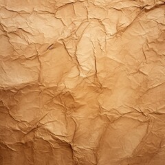 Fototapeta premium Brown recycled craft paper texture background. Abstract brown material old vintage page very crumpled.