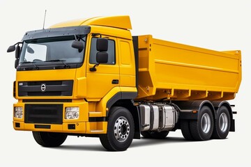 yellow truck, png, transparent background. Generative AI