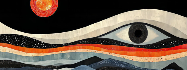 Obraz premium The Celestial Vision Revealed, An Enigmatic Masterpiece Depicting the All-Seeing Eye in the Sky