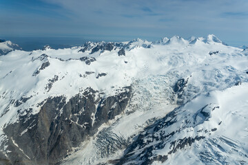 Aho Glacier in Lake Clark National Park and Preserve, Alaska. Seen during a flight through Lake Clark Pass. 