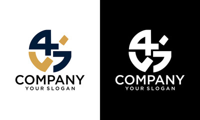 letter g4 4g logo design