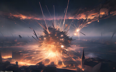 The Mesmerizing Beauty of a Grenade Explosion in the Evening Sky