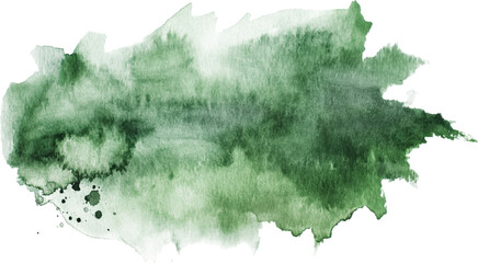 green watercolor stain texture element for design