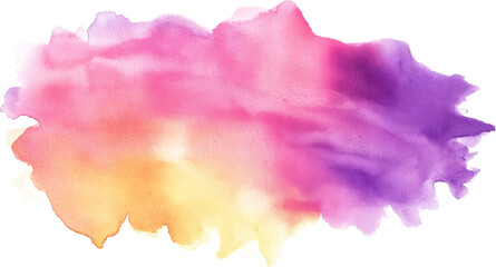 watercolor stain with color gradient  perfect spot on a transparent background