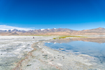 Tso Momriri, a high-altitude lake in the Himalayas, Ladakh, mountain lake, India