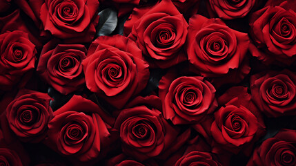 Black roses background. greeting card with roses, Heart of Roses, Valentine's Day