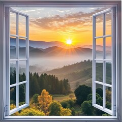 Open Window Frame, Mountain View