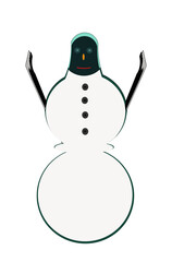 Positive snowman bandit on isolated transparent background