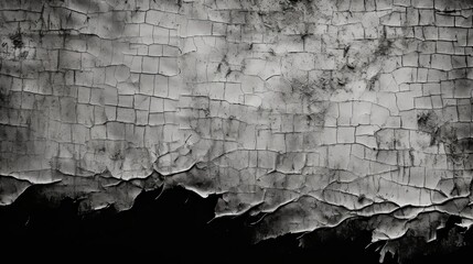 black and white grunge of a torn white fabric, black background