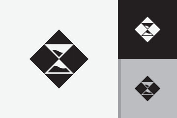 square hourglass logo design vector template - obrazy, fototapety, plakaty