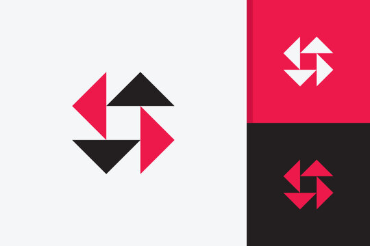 triangular letter s logo design vector template