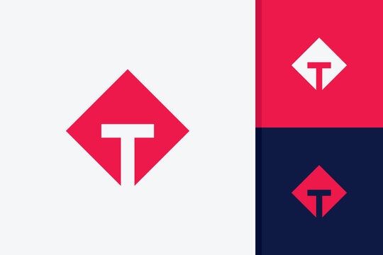 letter t square logo design icon vector template