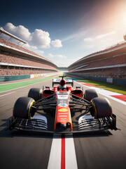 Formula 1 car on circuit, f1 racing. - obrazy, fototapety, plakaty