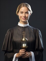 Compassionate Female Priest, AI Generated