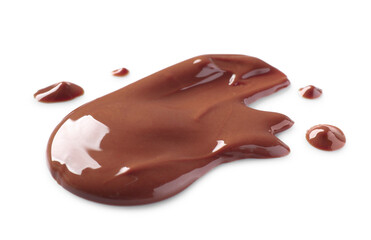 Smear of tasty milk chocolate paste isolated on white