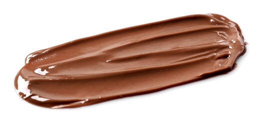 Smear of tasty milk chocolate paste isolated on white