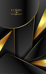 Luxury Gold and black Background with golden metal texture in 3d abstract style. Illustration from vector about modern template design for strong feeling and technology and futurism