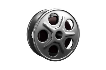 a close up of a metal object on a white background