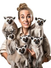 Obraz premium Caring Female Zookeeper, AI Generated