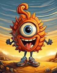 A one eyed cartoon creature