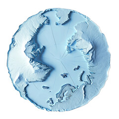 The Arctic Circle on a Map.. Isolated on a Transparent Background. Cutout PNG.